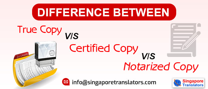 Difference between true copy v/s certified copy v/s notarized copy