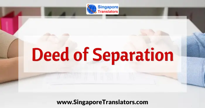 Deed of separation in Singapore