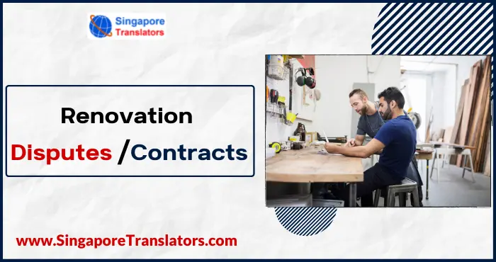 Renovation Disputes /Contracts in Singapore